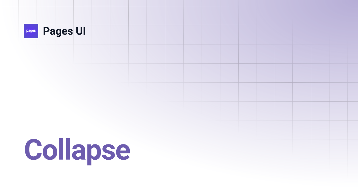 Collapse | Pages UI
