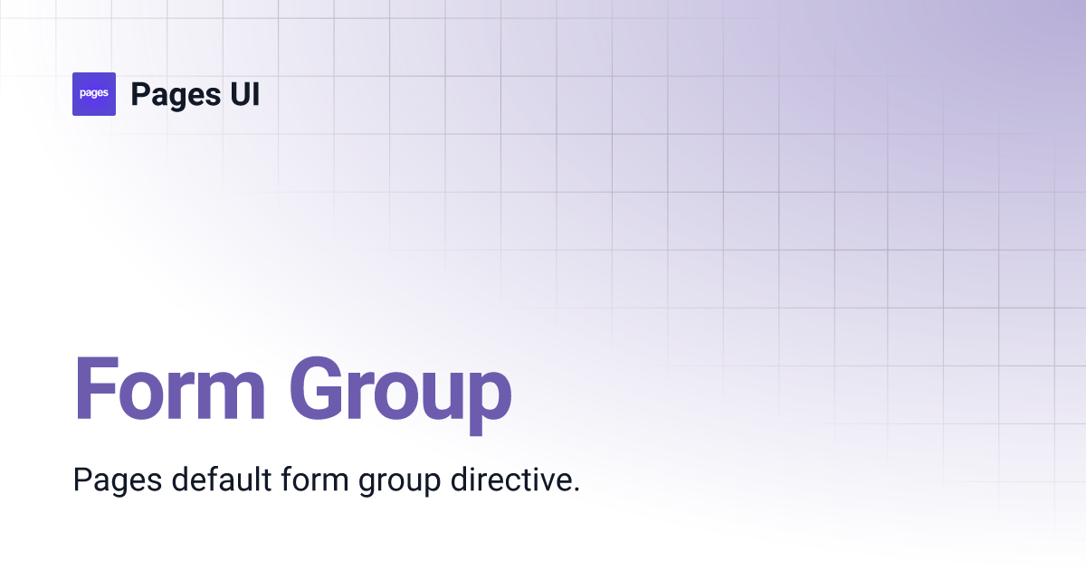 Form group pages ui