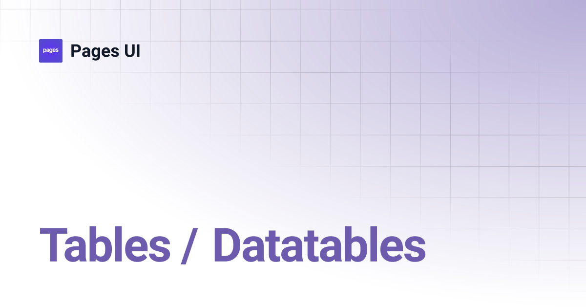 Tables datatables pages ui