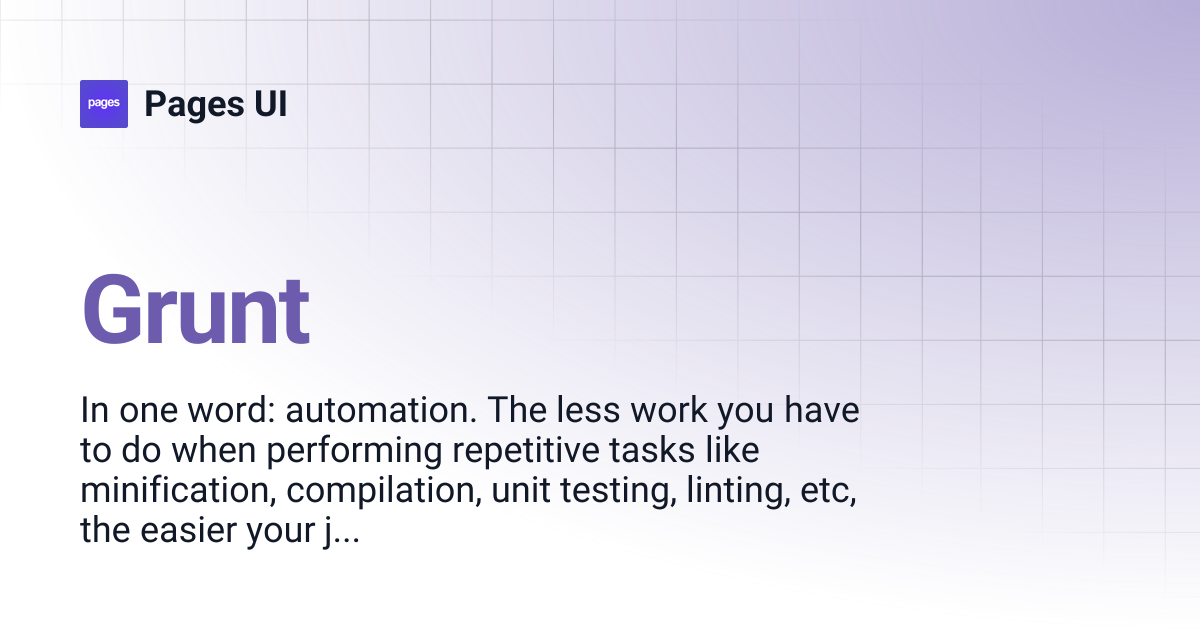 Grunt | Pages UI